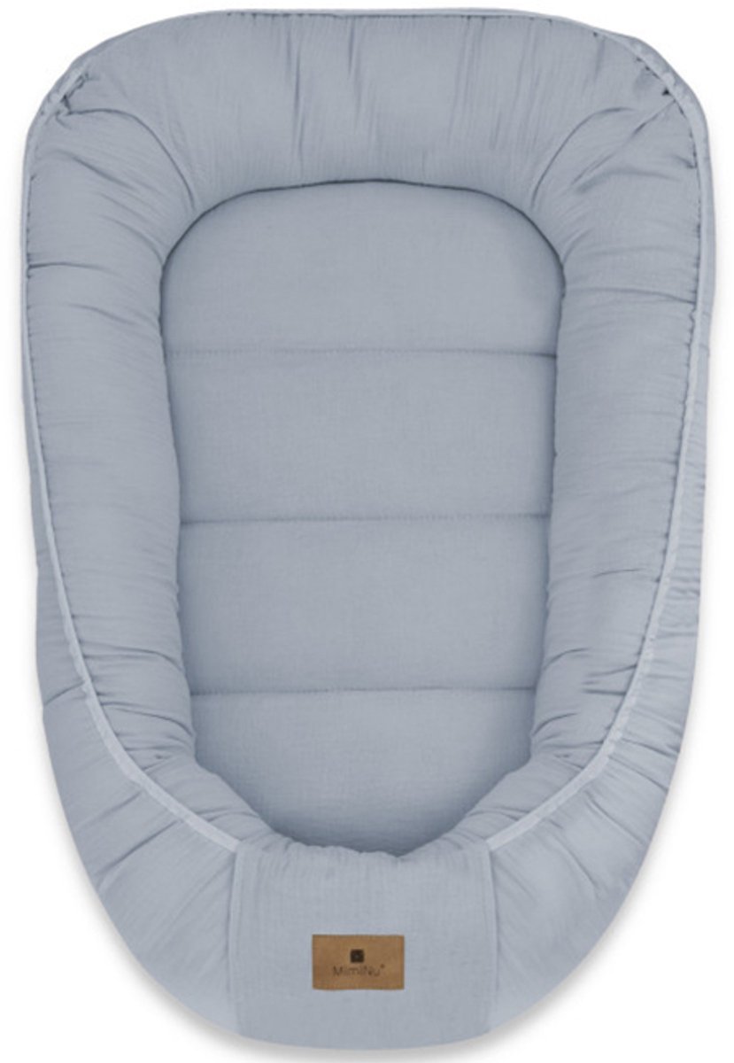 Babynest Mousseline Katoen Jeans – 100% Katoen – Antiallergisch Babynestje – 0-6 maanden – Wasbaar – 75x55 cm