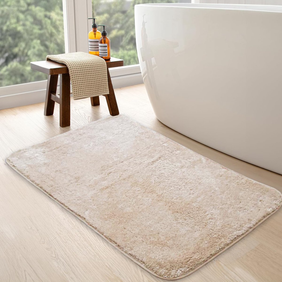 Ibenzoa® Pluche antislip badmat voor badkamer en douche, 50 x 80 cm, machinewasbaar