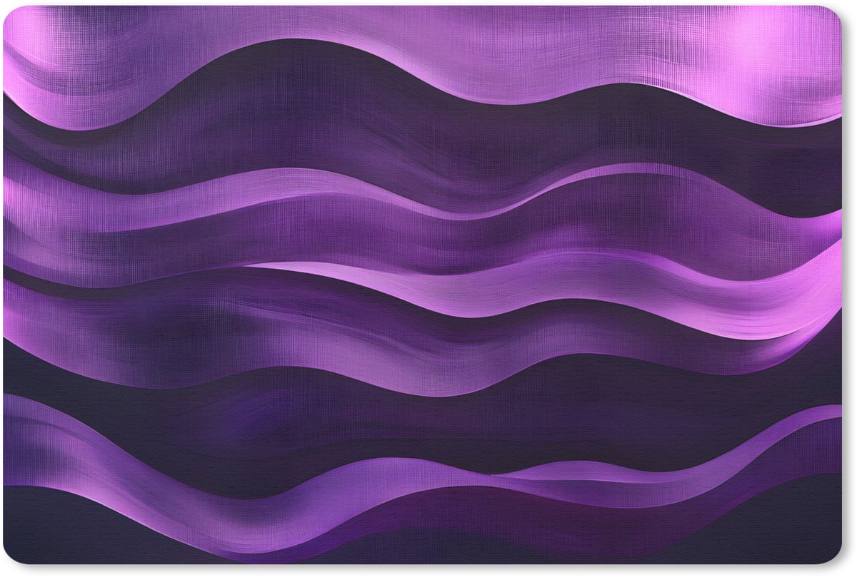 Muismat 27x18 cm - Mousepad Golven - Abstract - Paars - Muismatten