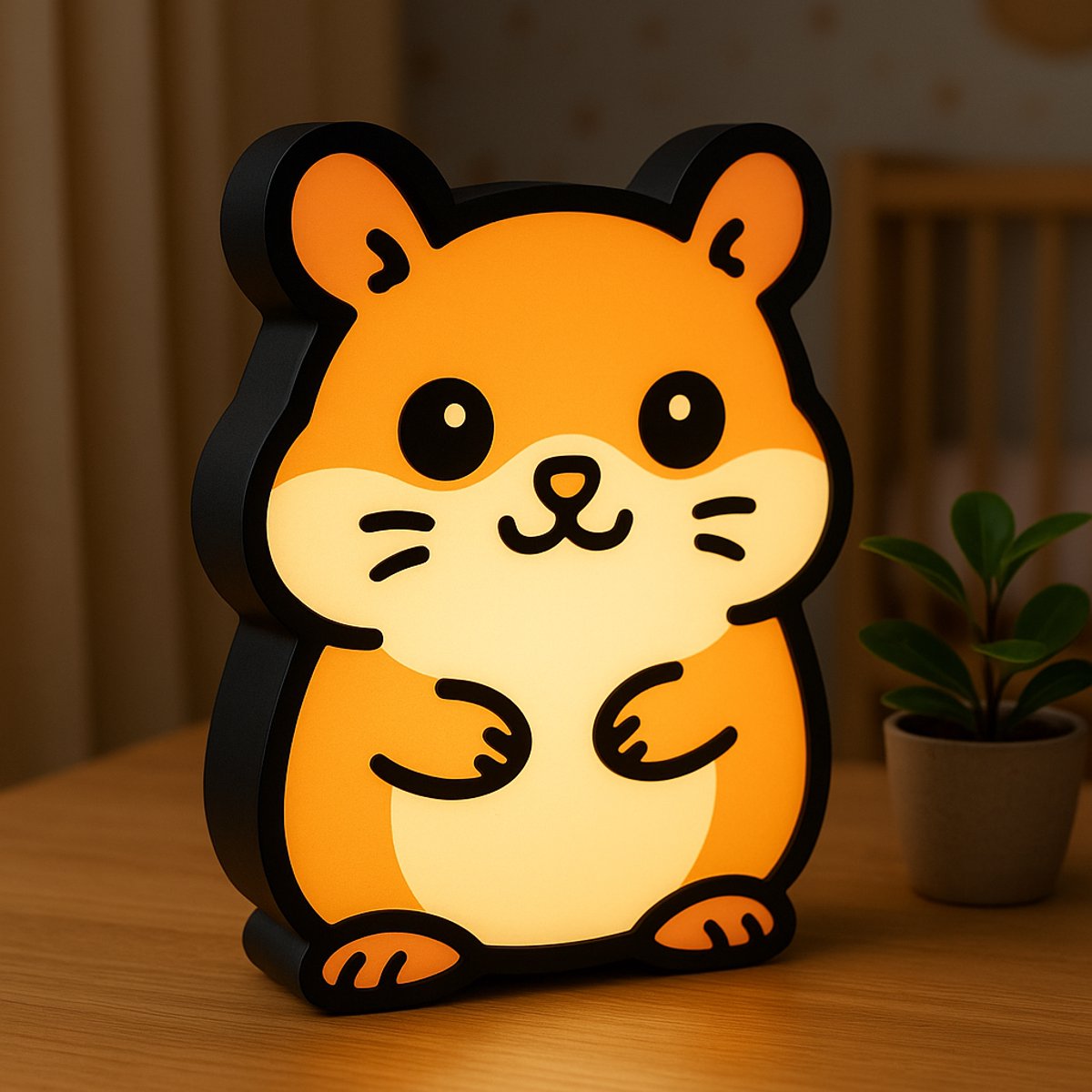 Cartoon Cavia Nachtlampje – Schattige 3D Lightbox Kindercadeau – LED USB – Kinderkamer Dec