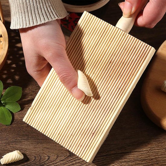 Gnocchi Plank Pasta Maker Natural Beech Wood Paddle with Roll Garganelli Makaroni Pasta Machine Tortellini — afbeelding 4