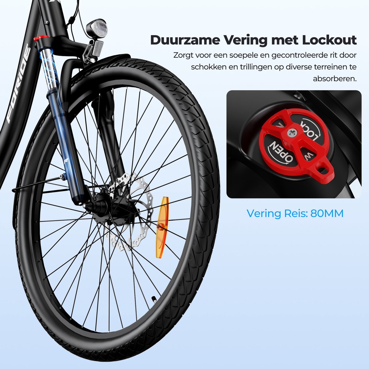 FORIDE Urbano 2 elektrische fiets - e-bike met middenmotor - 36V13Ah – foto 8