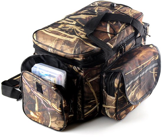 Sac à bandoulière imperméable Vista Bag – Sac de pêche grande capacité avec plusieurs poches – Sac de pêche Plein air Oxford – Sac à main ou bandoulière pour la Pêche, le Camping, la chasse – 50 x 30 x 25 cm