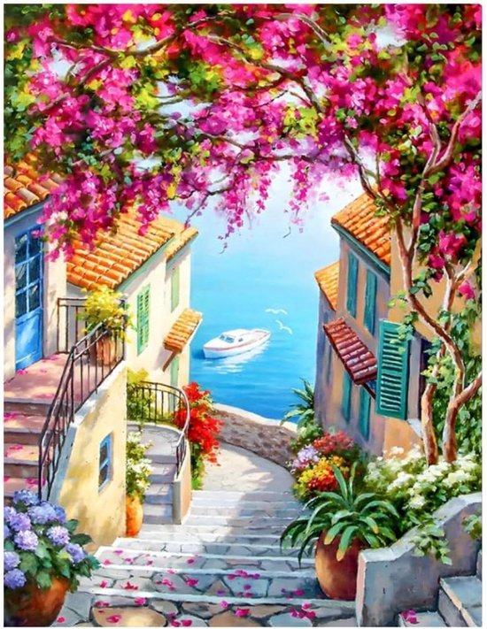 Tableau Diamant 5D Complété - Décoration Maison Cadeau Original - Art Mural Finition Brillante - Neuf