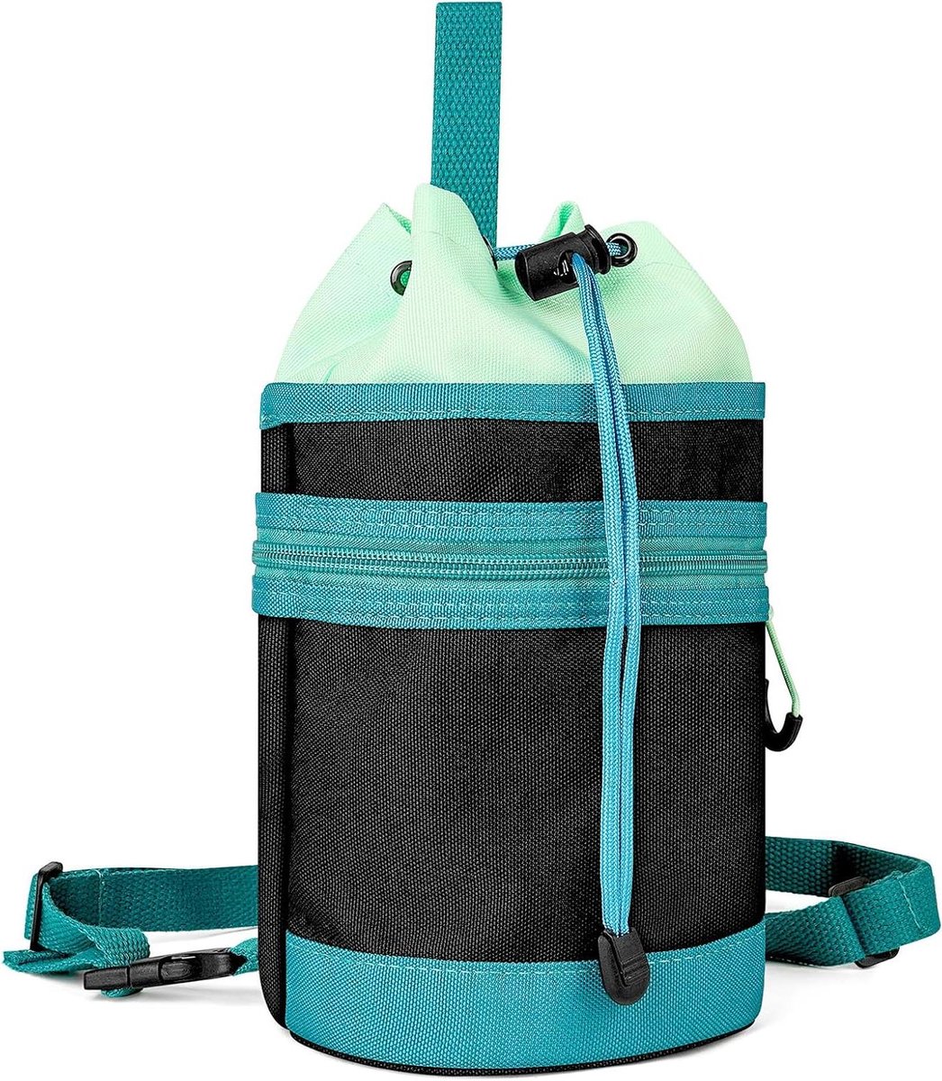 Allecto Plus - Draagtas voor halve gallon waterfles, geschikt voor meerdere merken, verstelbare riem. Geventileerde draagtas voor 64oz flessen.