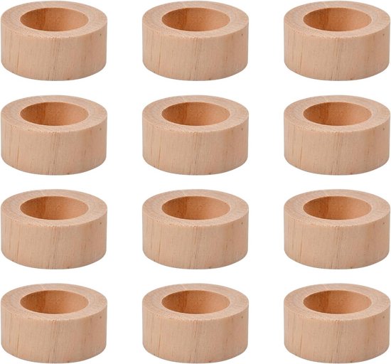 FUNSUEI 18 stuks houten theelichthouders, 3 maten, kandelaars van hout, voor bruiloft, feest, verjaardag, 5,5 x 2,5 cm, 5,5 x 6 cm, 6 x 7 cm