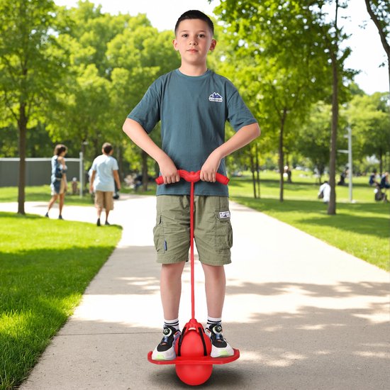 Pogo ball - kinderen - tot 100 kg - flexibel - rood