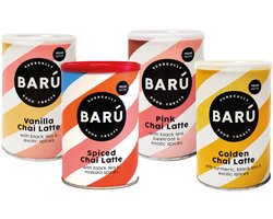 BARÚ Chai Latte Bundel - Spiced, Vanilla, Pink & Golden - 4 x 250g - 64 porties