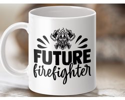 future fireman, brandweerman gift, fireman in wording, brandweer cadeaus, kids brandweerman, brandweer thema, beroep mok, inspiratie gift, brandblusser mok, brandweer helm, toekomstige brand, toekomstige held, nieuwe job