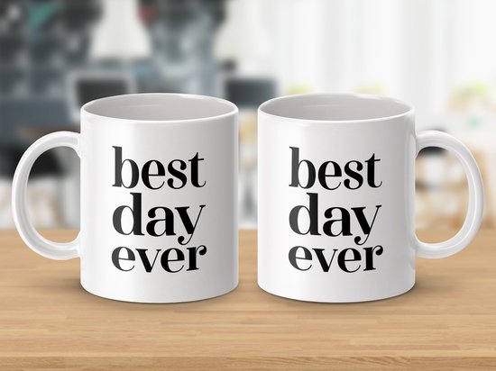 Mug « Meilleure journée de tous les temps », mug inspirant, mug citation, mug bonne humeur, mug motivation, mug positif, mug idée cadeau, mug joyeux, mug stylé, mug amusant, mug moderne, mug texte noir, mug pour tous les jours