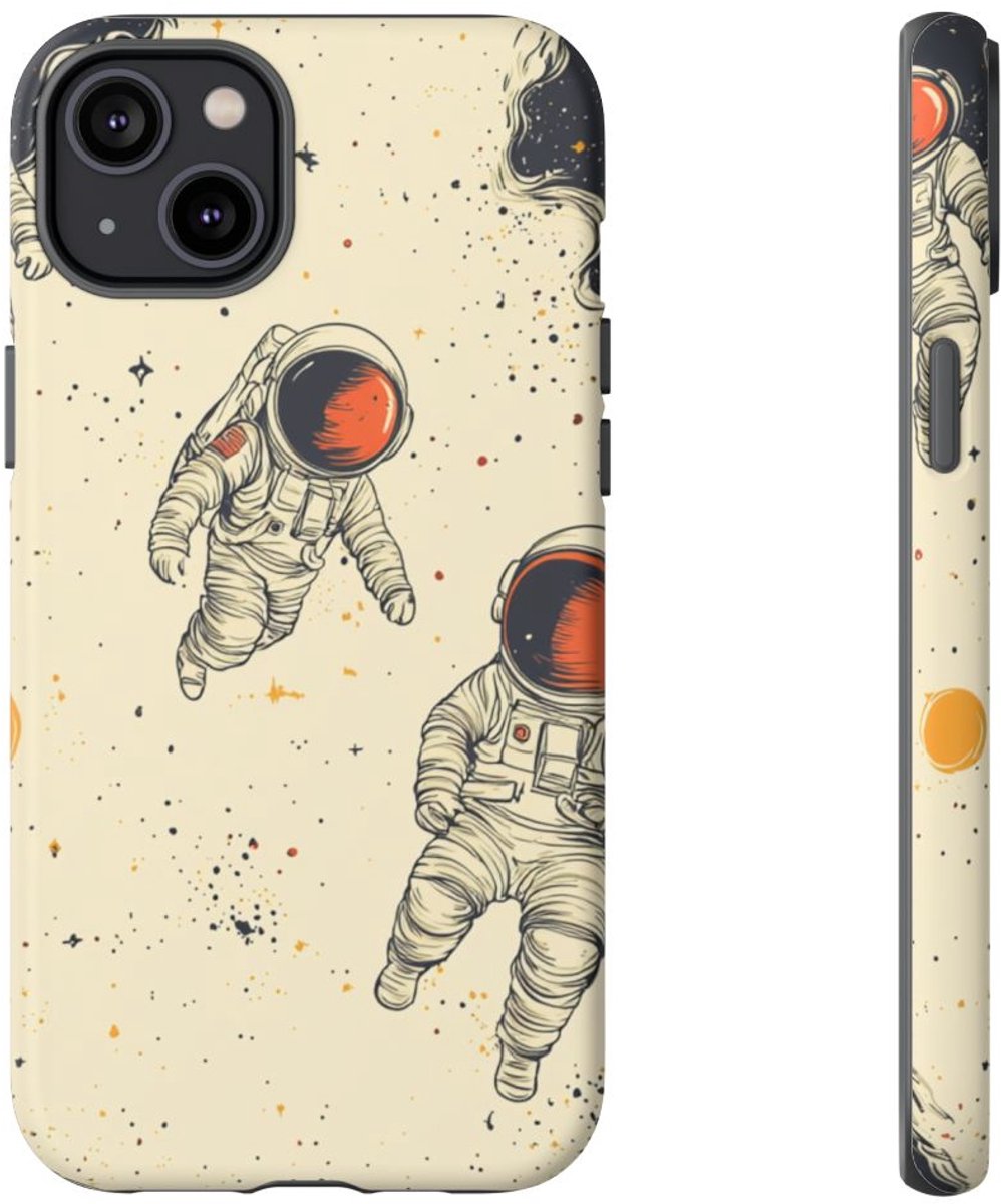 Astronauten in de Ruimtepatroon – Telefoonhoesje Geschikt voor iPhone 14 Plus