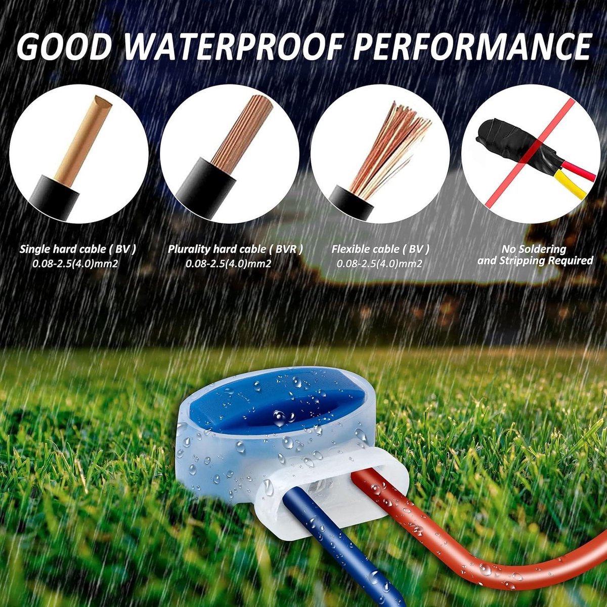 Afbeelding 2 van Allecto Plus - Kabelverbinders voor robotmaaier - Waterdichte kabelklemmen - Gelvulling - Tuin & Outdoor - Auto - 20 stuks