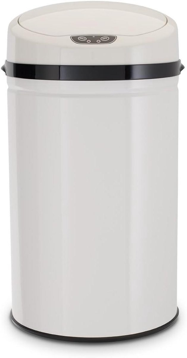 Infrarood sensor prullenbak met bewegingssensor - 30 liter - Geborsteld INOX wit