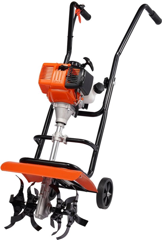 MASKO® Benzine tuinfrees MK-909 motorhak 3 kW (4,1 pk) 139 cc akkerfrees met 36 cm werkbreedte - 4-takt motor - 16 harde messen - grondfrees - tuinfrees - cultivator - grondhak, oranje
