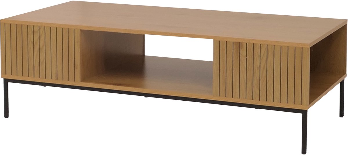 MCW Salontafel MCW-O39, tafel bank tafel bijzettafel plank, melamine MDF 39x120x60cm ~ natuur