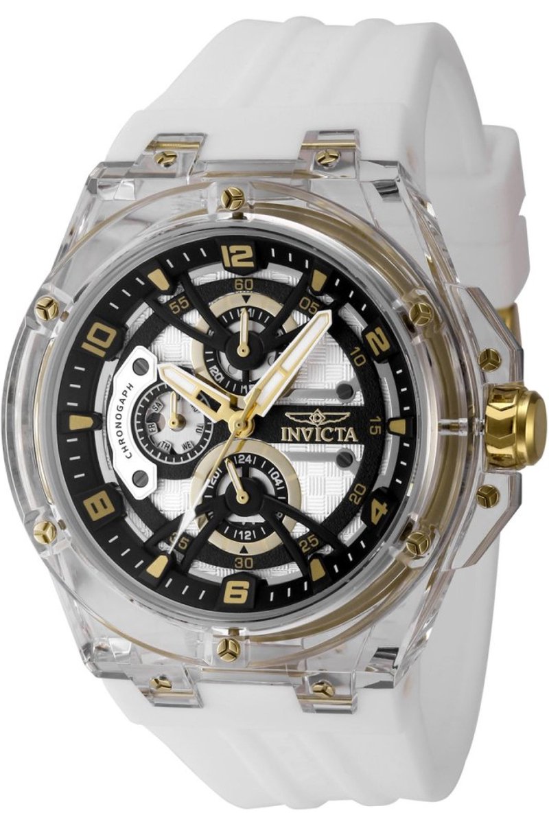 Invicta Racing 48806 Heren Horloge - Waterdicht - Analoog - Quartz Uurwerk - Plastic met zwarte Wijzerplaat - 46mm
