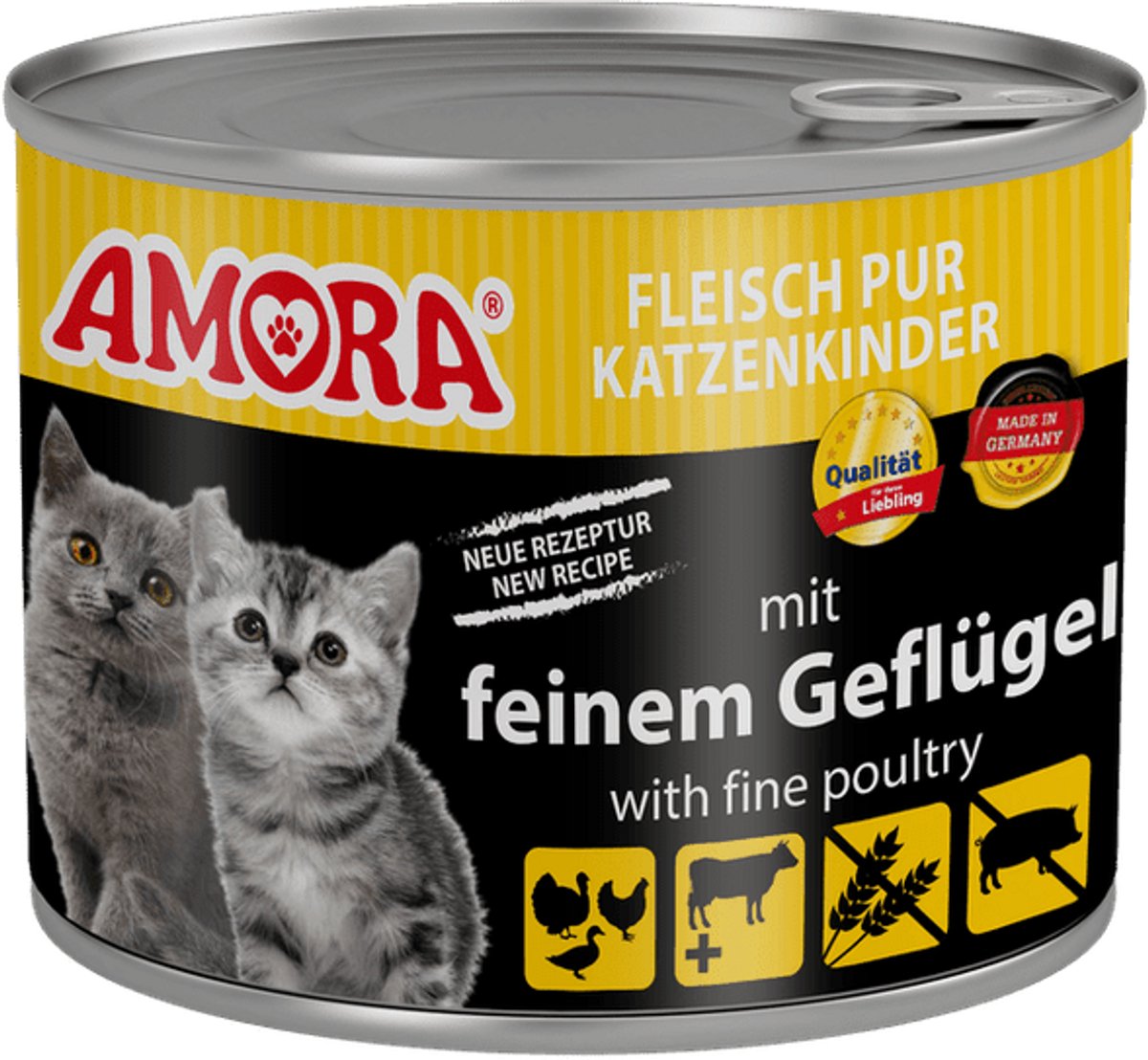 Amora AMORA Kat kitten 6x200g - Gevogelte