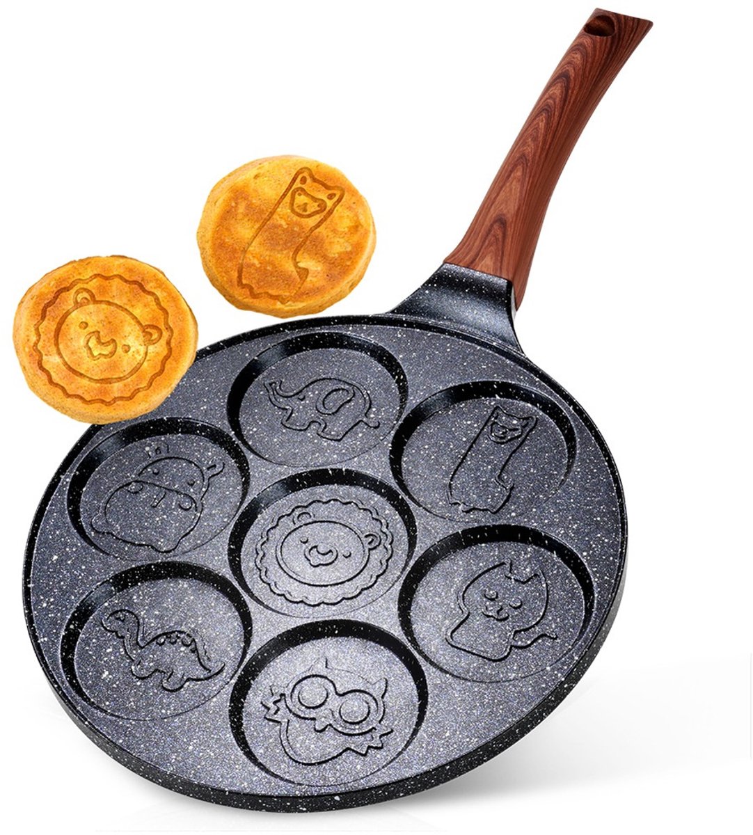 Eierpan Graniet 7 Gaten BLACK&WOOD 26 cm - Omeletpan - Egg Koekenpan - Pannenkoekenpan - Pancake