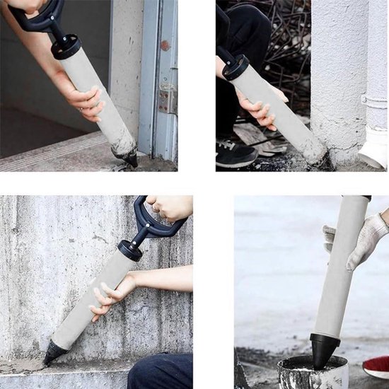 Voegenpistool voor mortel - mortelspuit - roestvrijstalen mortelpomp - handmortelpomp - voegenpistool - mortelwerper van roestvrij staal - handmatige mortelwerper - met 4 sproeiers en 3 rubberen mondstukken - voegwerk gereedschap van Merkloos	 — afbeelding 4