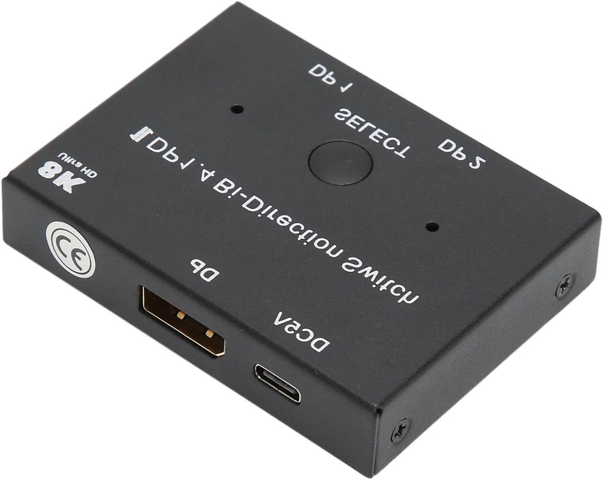 DP Switcher Ondersteuning 8K 30Hz 5K 60Hz 4K 120Hz Met DP 1.4-kabel Voor Os X Windows - Verbeterde Resolutie en Connectiviteit
