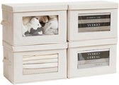 Boîtes de rangement pliables en Tissus Boraboi® avec couvercle et fenêtre pour un rangement organisé à la maison