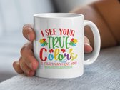 Autisme Bewustzijn Mok, I See Your True Colors Mok, Speciale Onderwijs Leraar Cadeau, Puzzelstuk Mok, Inclusie Mok, Ondersteuning Mok