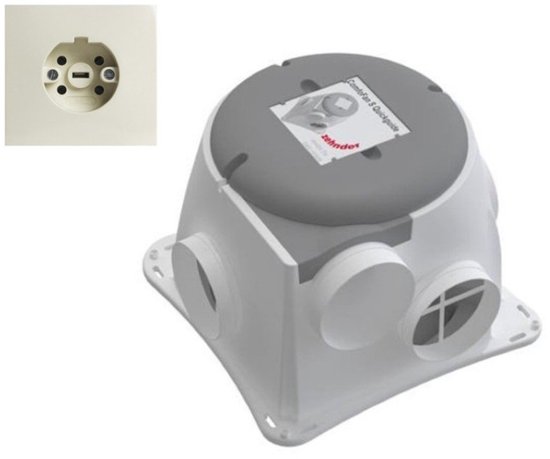 Zehnder ComfoFan Silent ventilator 125mm randaarde stekker kunststof 386x386x281mm stil en energiezuinig