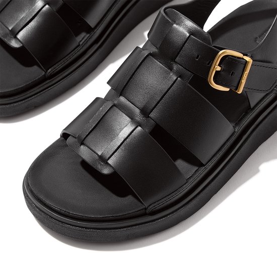 Sandales de pêcheur FitFlop Gen-FF en cuir NOIR - Taille 38