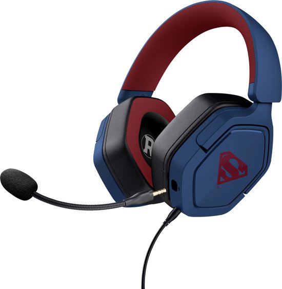 Trust GXT492SM Carus - Gaming headset - voor PS4/PS5/Nintendo Switch/PC - Bedraad 3.5mm aansluiting - Superman Blauw