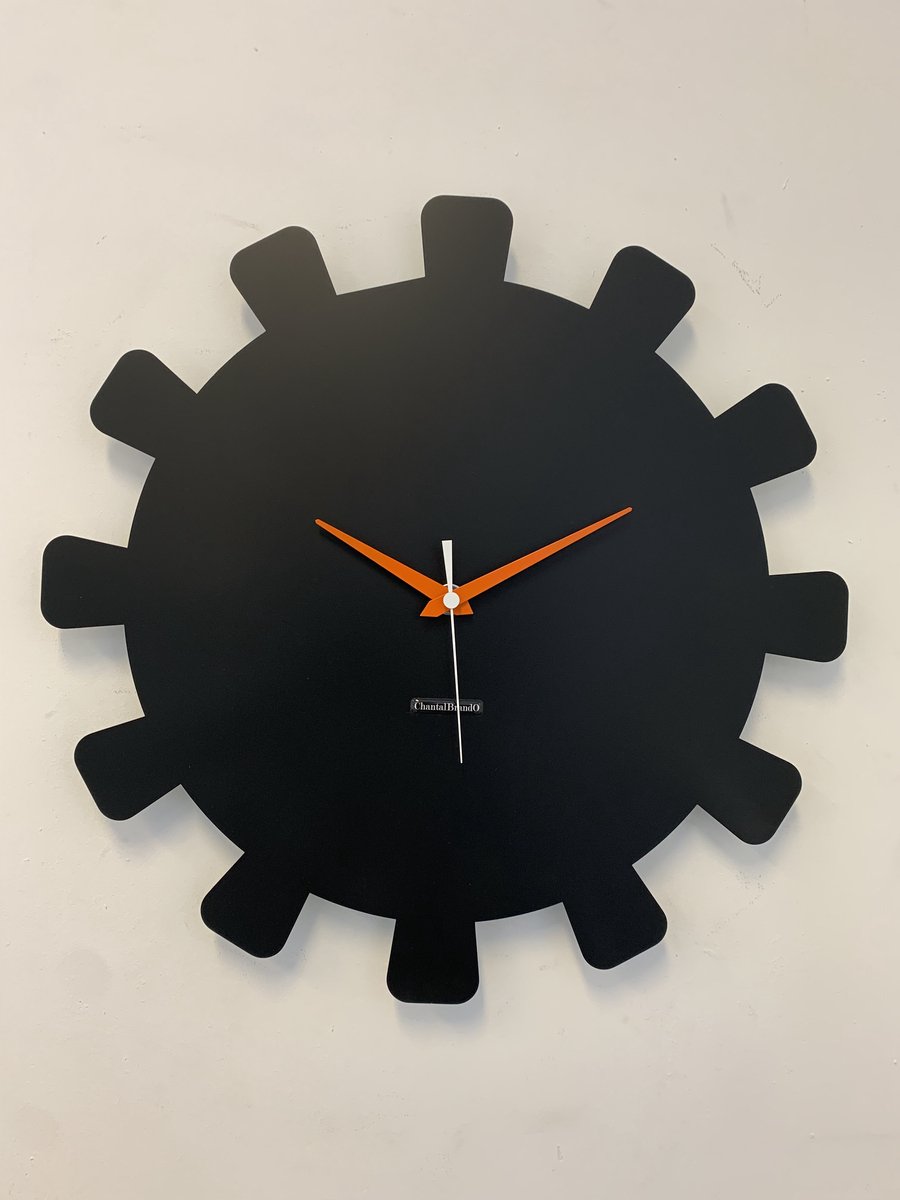 MOSA CLOCK Wandklok BLACK SUN XL Modern Industrieel Design