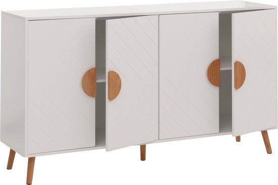 Meerveil H1071ST03ME Chest of Drawers, Dresser Highboard Dresser Wood with 1 Drawer 2 Doors for Living Room Bedroom Hallway White and Nature 60 x 30 x 73 cm,White Light Oak Meerveil H1071ST03ME Chest of Drawers, Dresser Highboard Dresser Wood with 1 Drawer 2 Doors for Living Room Bedroom Hallway White and Nature 60 x 30 x 73 cm,White Light Oak