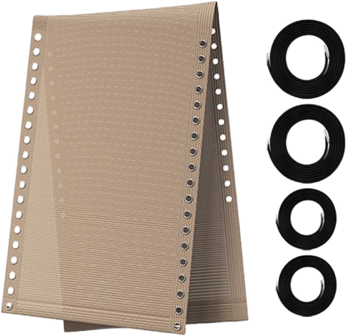 Een set vervangende doeken voor zwaartekrachtstoelen, inclusief 4 vervangende touwen voor buitenstoelen, verbreed en verdikt vervangend doek voor strandstoelen voor de lunchpauze, geschikt voor strandstoelen, klapstoelen, enz., Beige, 160*52cm