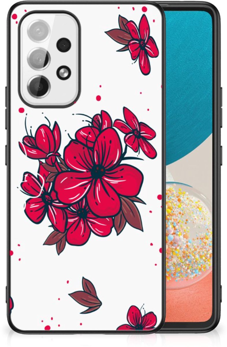 Samsung Galaxy A53 Bloemen Hoesje Blossom Red