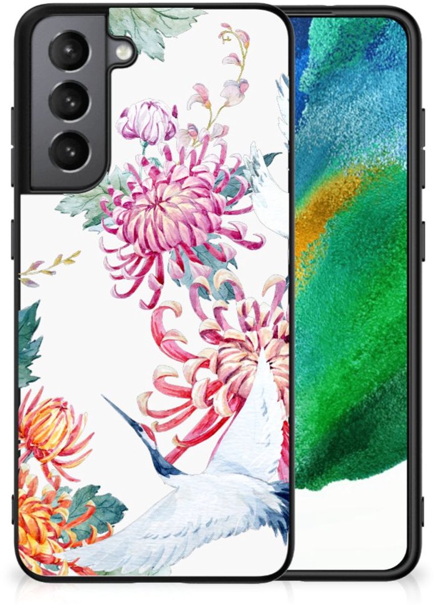 Samsung Galaxy S21FE Dierenprint Telefoonhoesje Bird Flowers