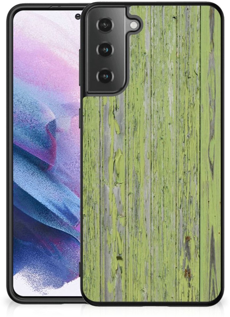 Samsung Galaxy S21 Plus Houten Print Telefoonhoesje Green Wood