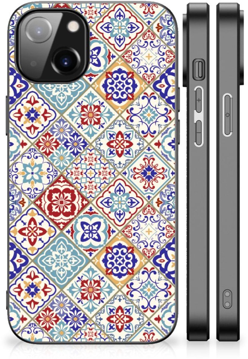 Apple iPhone 13/14 Marmeren Print Telefoonhoesje Tiles Color