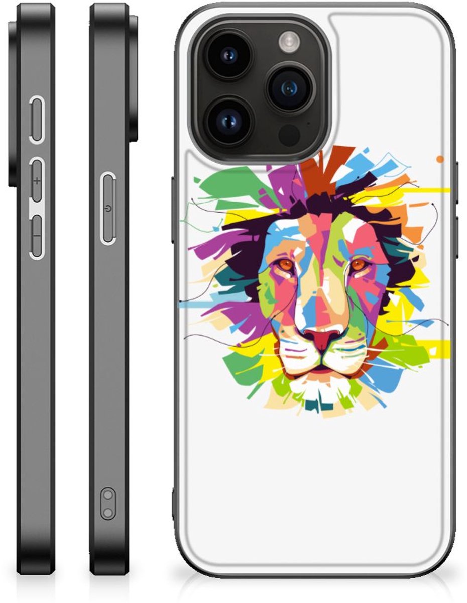 Back Cover voor iPhone 15 Pro Max Hoesje Lion Color