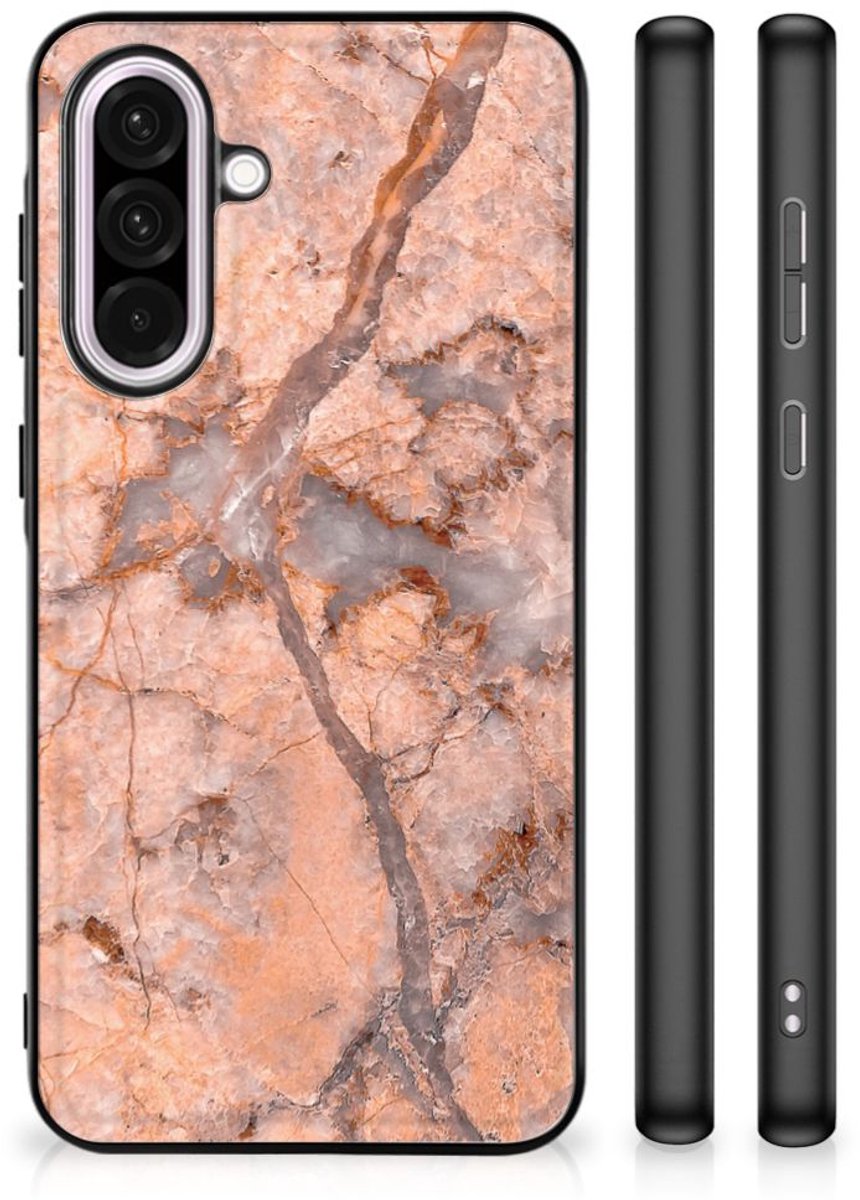 Samsung Galaxy A56 Marmeren Print Telefoonhoesje Marmer Oranje