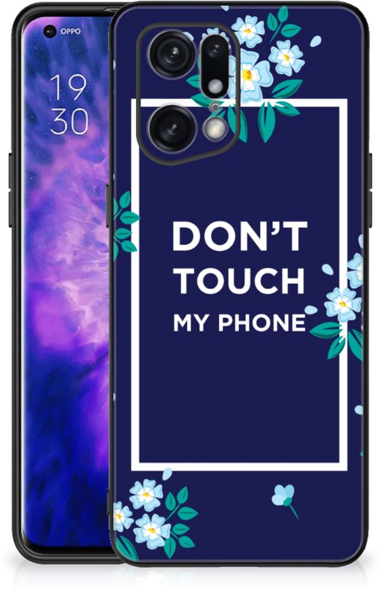 OPPO Find X5 Pro Telefoon Hoesje Flowers Blue DTMP
