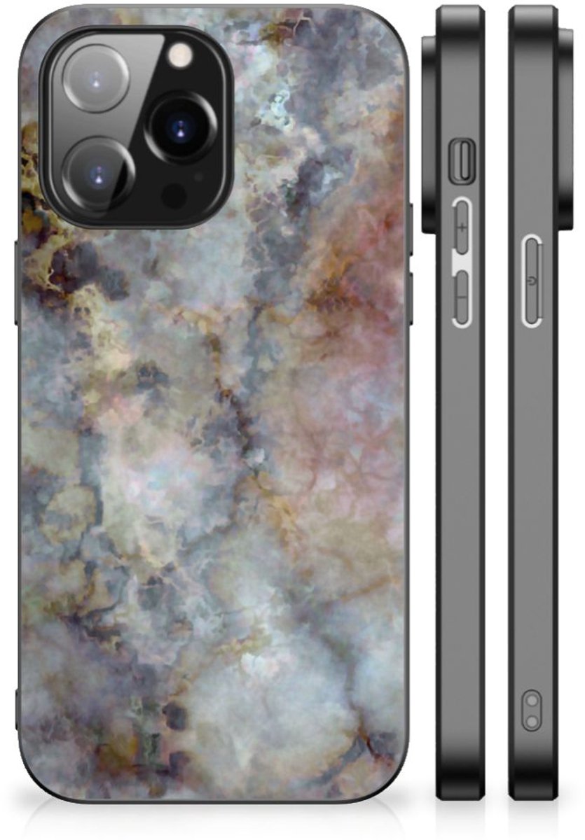 iPhone 14 Pro Max Marmeren Print Telefoonhoesje Marmer Grijs