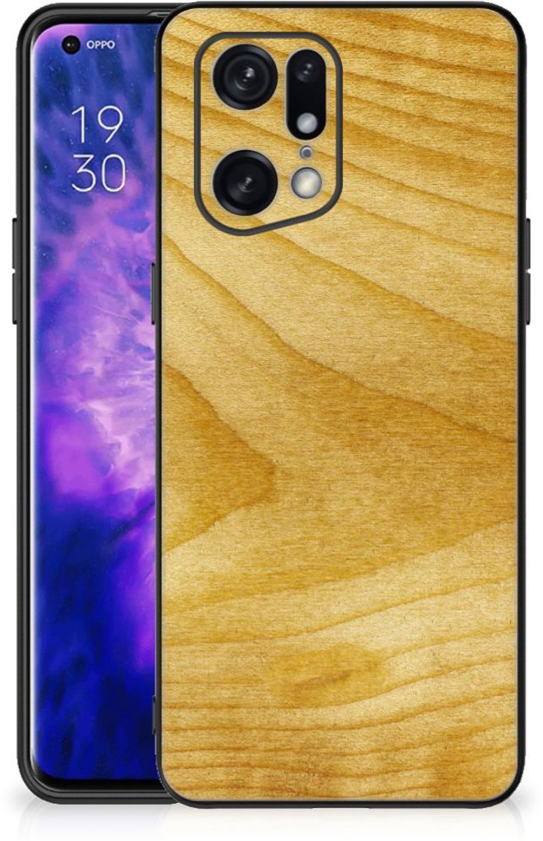 OPPO Find X5 Pro Houten Print Telefoonhoesje Licht Hout