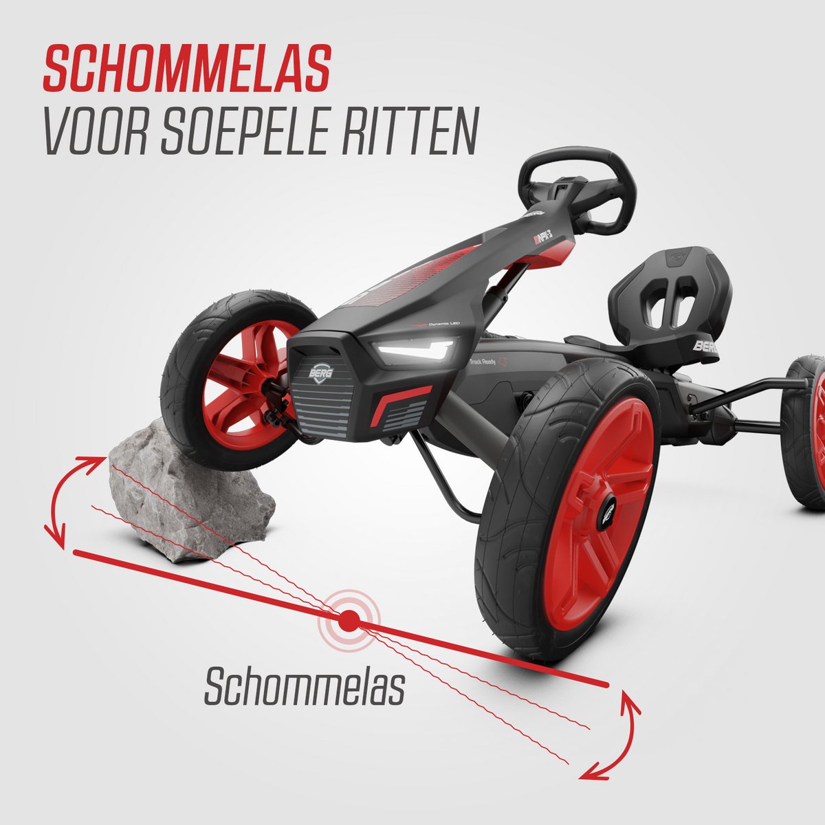 BERG Rally APX Red 3 Gears Skelter - 4+ Jaar - Verstelbare Stoel - Drie versnellingen - LED verlichting - Soundbox Race - Rood — afbeelding 2