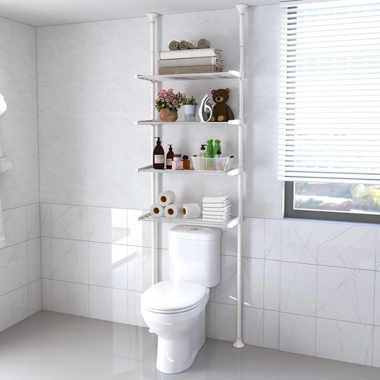 COSTWAY Toiletkast, vrijstaand, badkamerrek, wasmachinekast, toiletrek