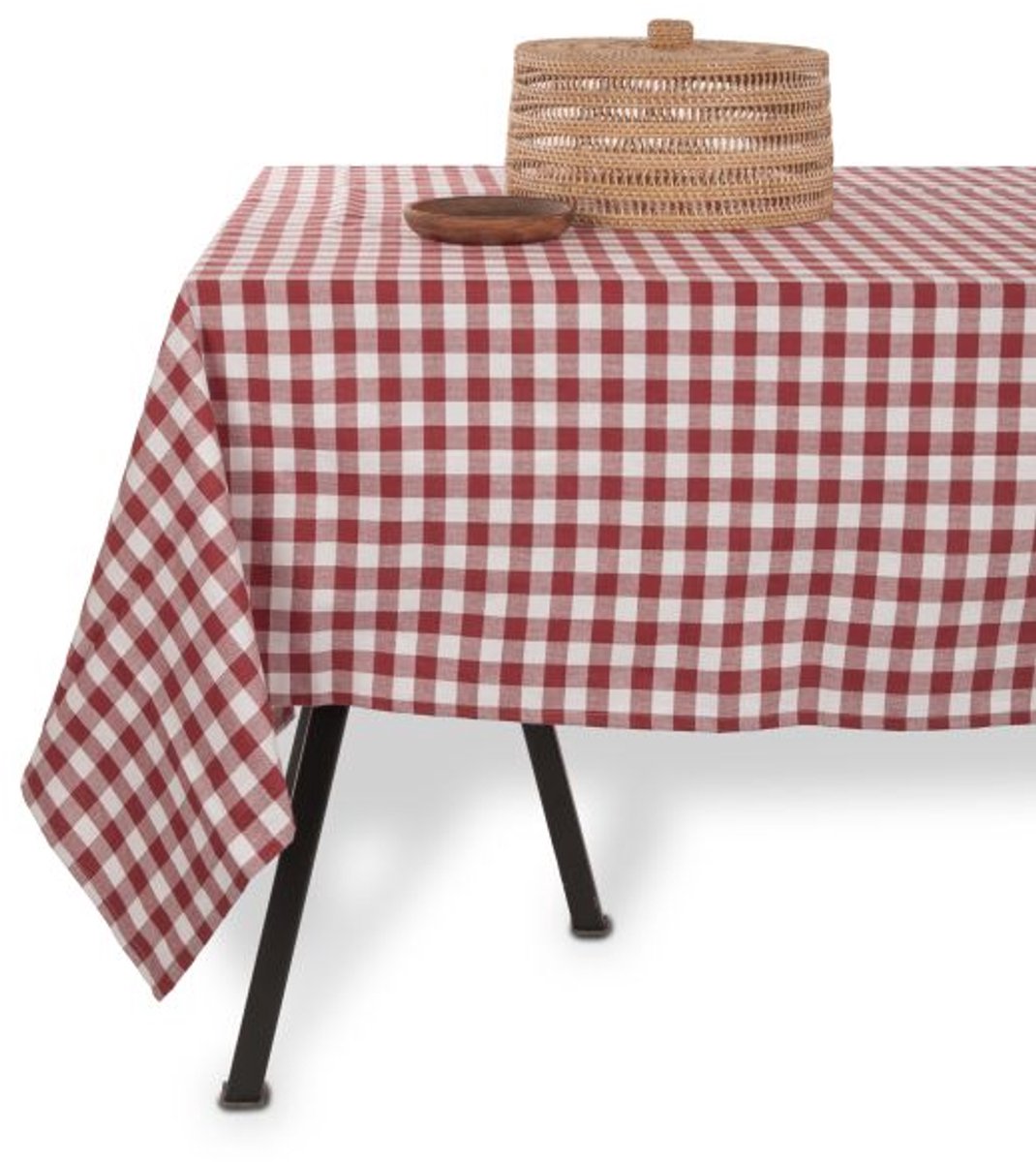 Tiseco - Tafelkleed GINGHAM - Katoen - Geblokt - 150x300 cm, rood