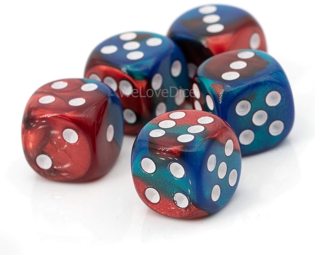 Acryl Accessoire - 16mm - Rood Blauw/Wit - 1 stuk