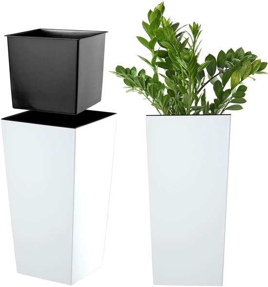 KADAX Bloempot, plastic bloemenbak, ronde plantenbak, voor binnen en