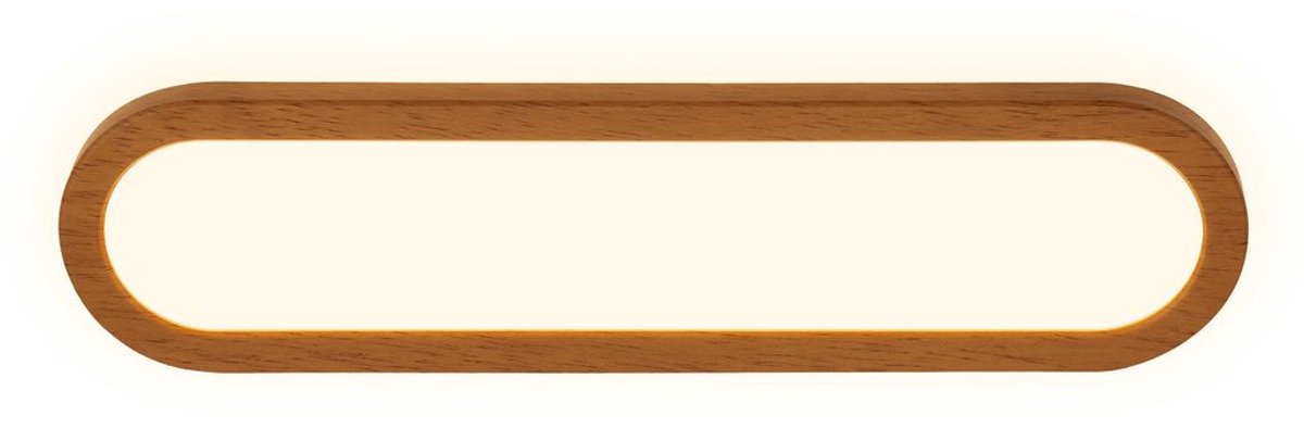 B.K.Licht Pil - LED Spiegellamp - wandlamp - badkamerlamp - met indirect licht - IP44 - warm wit licht 3.000 K - houtkleurig - 35 x 9 x 4 cm Hout (rond)