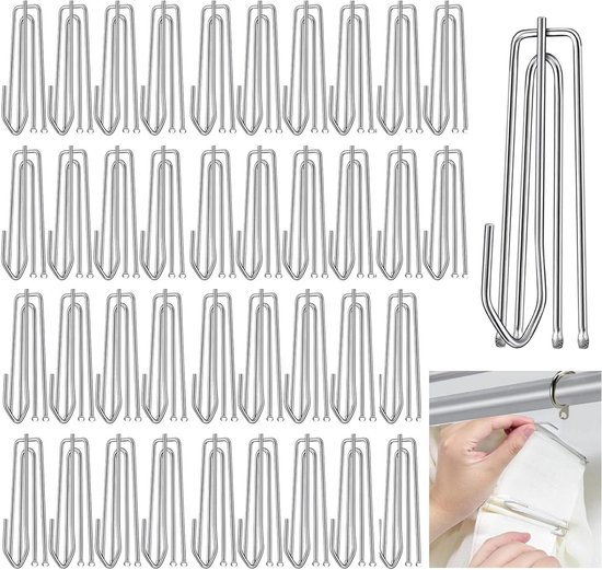 Ibenzoa® 70 Stuks Metalen Gordijnhaken voor Efficiënte Ophanging van