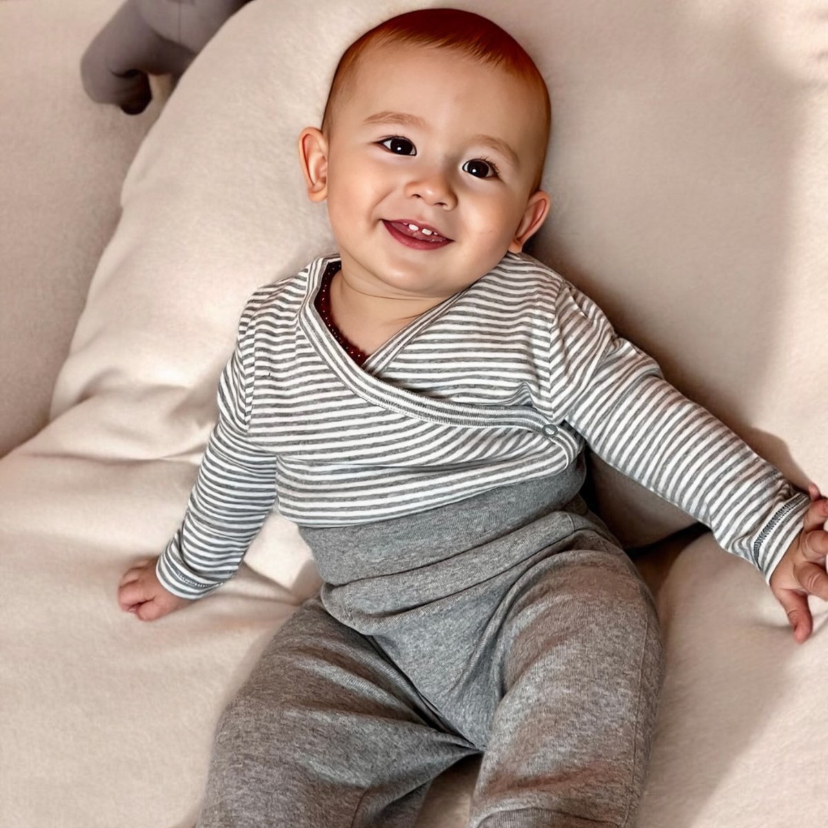 Kimono-bodysuit met lange mouwen voor baby's OrganicEra Organic Baby L/S Kimono body, gestreept