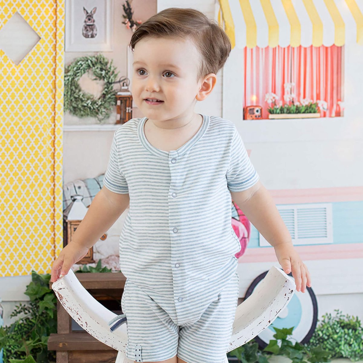 Baby rompertje OrganicEra biologische babyromper, gestreept
